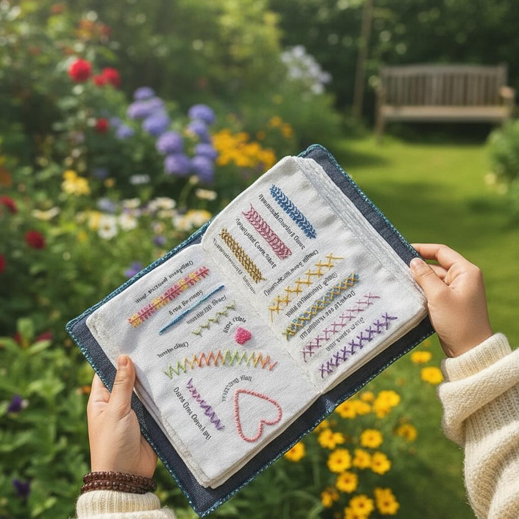 DIY Embroidery Stitch Book Hand Sewing Guide for Beginners Cross Stitch Patterns Needlework Tutorial with Sampler Templates