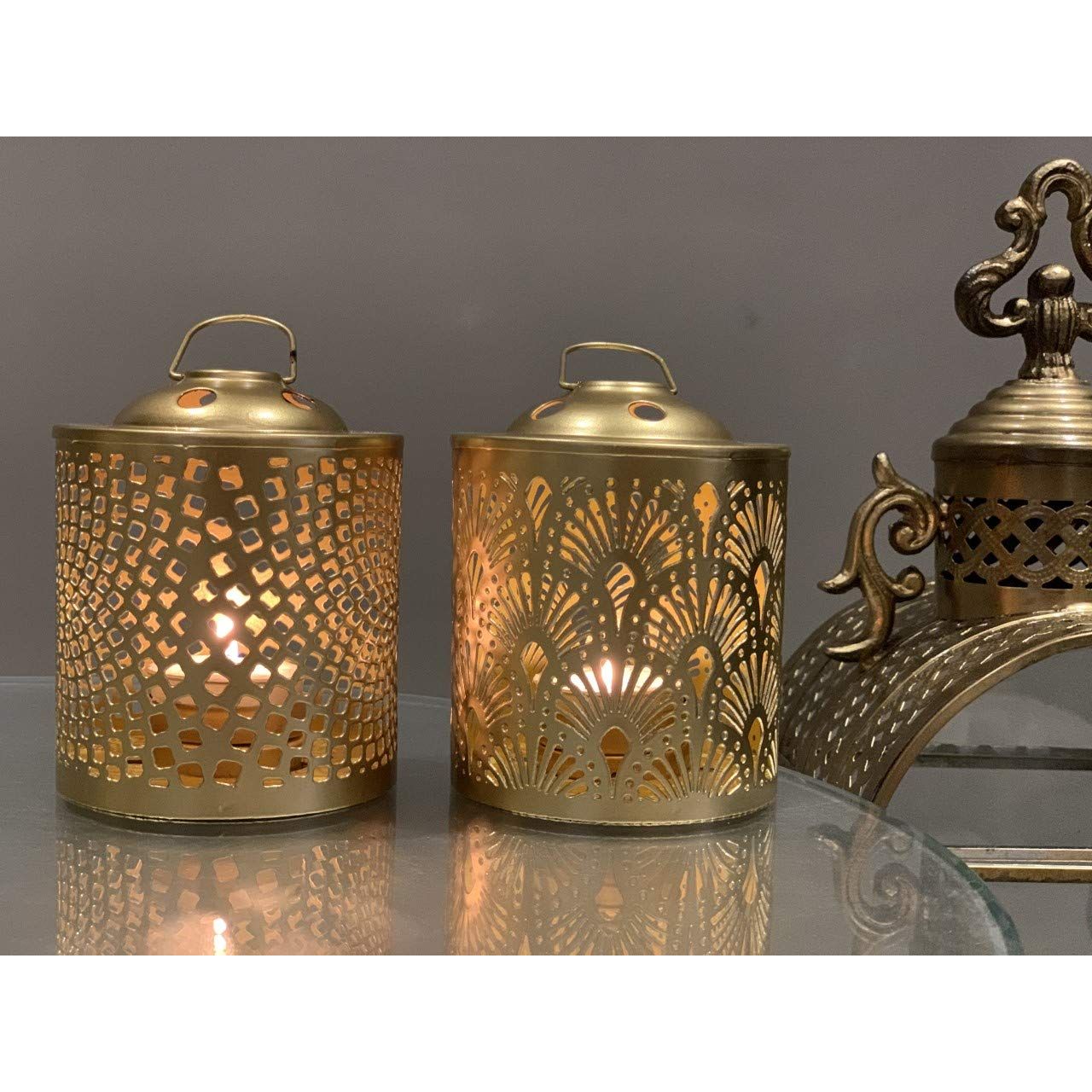 

Железный набор из 2 подсвечников для чайных свечей для украшения Дивали, рождественский декор, предметы для украшения дома