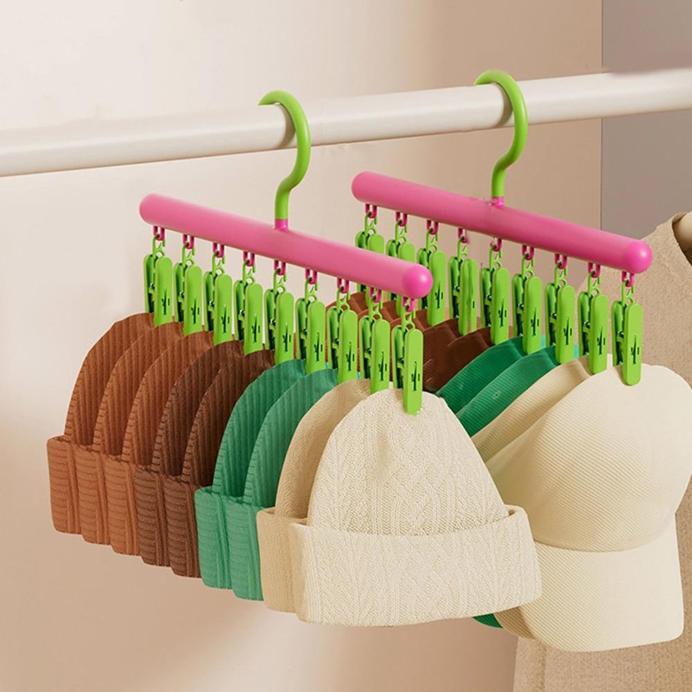 

2Pcs Dopamine Clothes Drying Hanger 360° Rotating Underwear Drying Clips Dormitory Style B