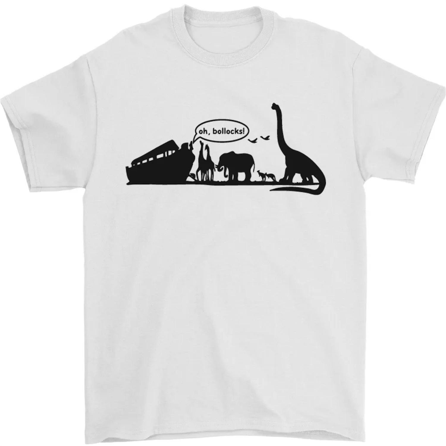 Атеист Ноев Ковчег Динозавры Тираннозавр Мужская Футболка Смешная Атеизм Креативный Дизайн Футболка Мужская Летняя С Круглым Вырезом Хлопок Короткий Рукав S