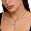 Summer Cross Pendant Necklace for Women, Rhinestone Inlay Adjustable Chain, Fashion Religious Jewelry Gift
