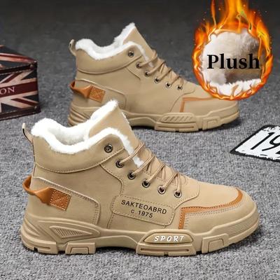  Men's Leather Snow Boot Casual Outdoor Boots For Male Ankle Boot Winter Warm Outdoor Shoes