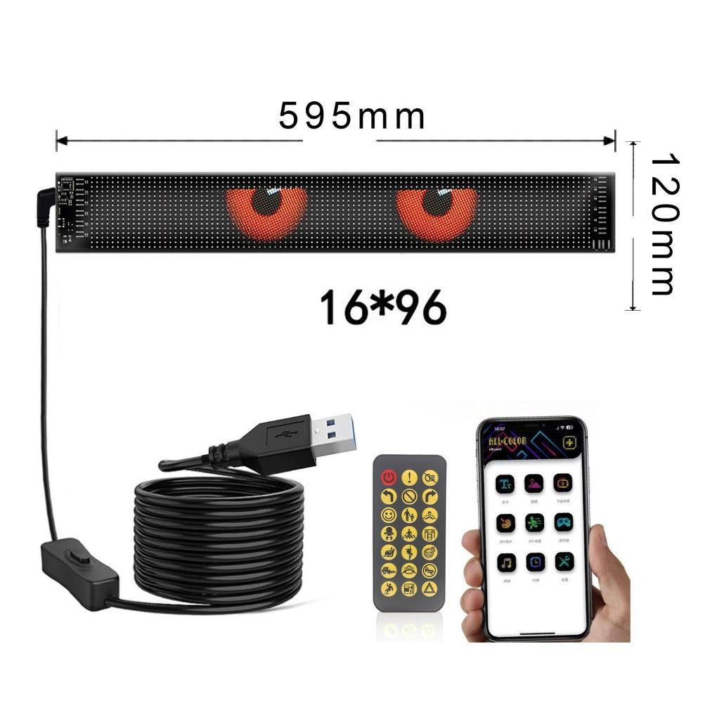 Funny Cars Devil Eyes Light Dynamic Display Screen Flexible LED Display Screen Smart Eye Lamp Soft Screen LED Truck Panel