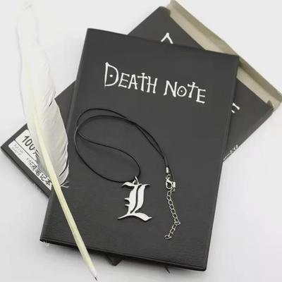 Anime Death Note Notepad Set with Feather Pen & Necklace - 3 Piece Collection