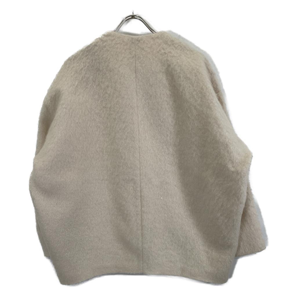 Yori YR2125-098AW-6 Pink Mohair Blend Shaggy Coat Jacket F Off whiteUsed