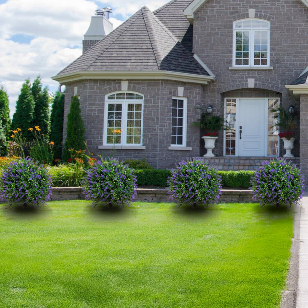 Durable Artificial Plant Artificial Topiary Ball 16 Uv Resistant Artificial Lavender Topiary Ball with for Indoor for Front