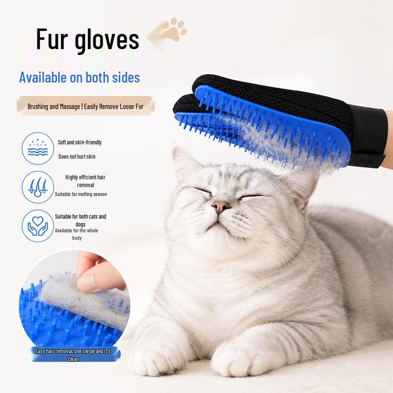 Pet Grooming Gloves: Massage & Hair Removal for Cats & Dogs