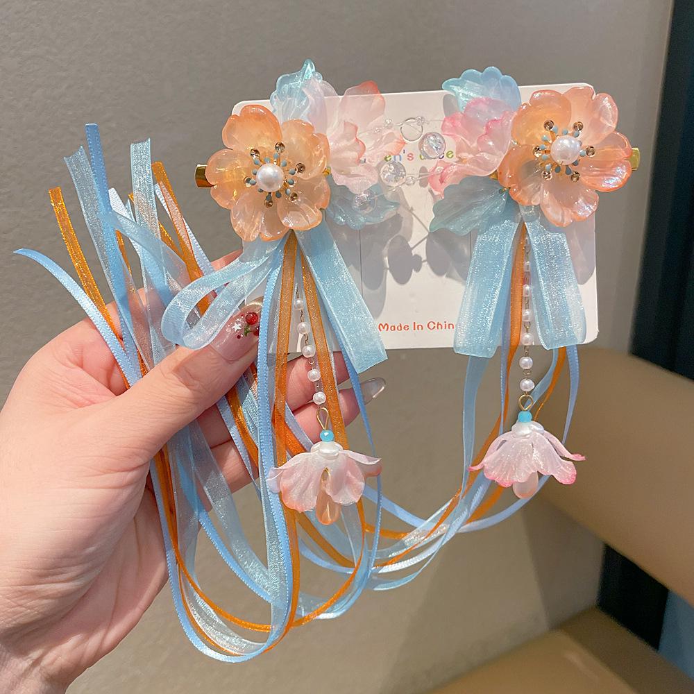 Chinese Style Hanfu Hairpin Set for Girls - Includes Hair Clips, Swaying Tassels, and Butterfly Accessories