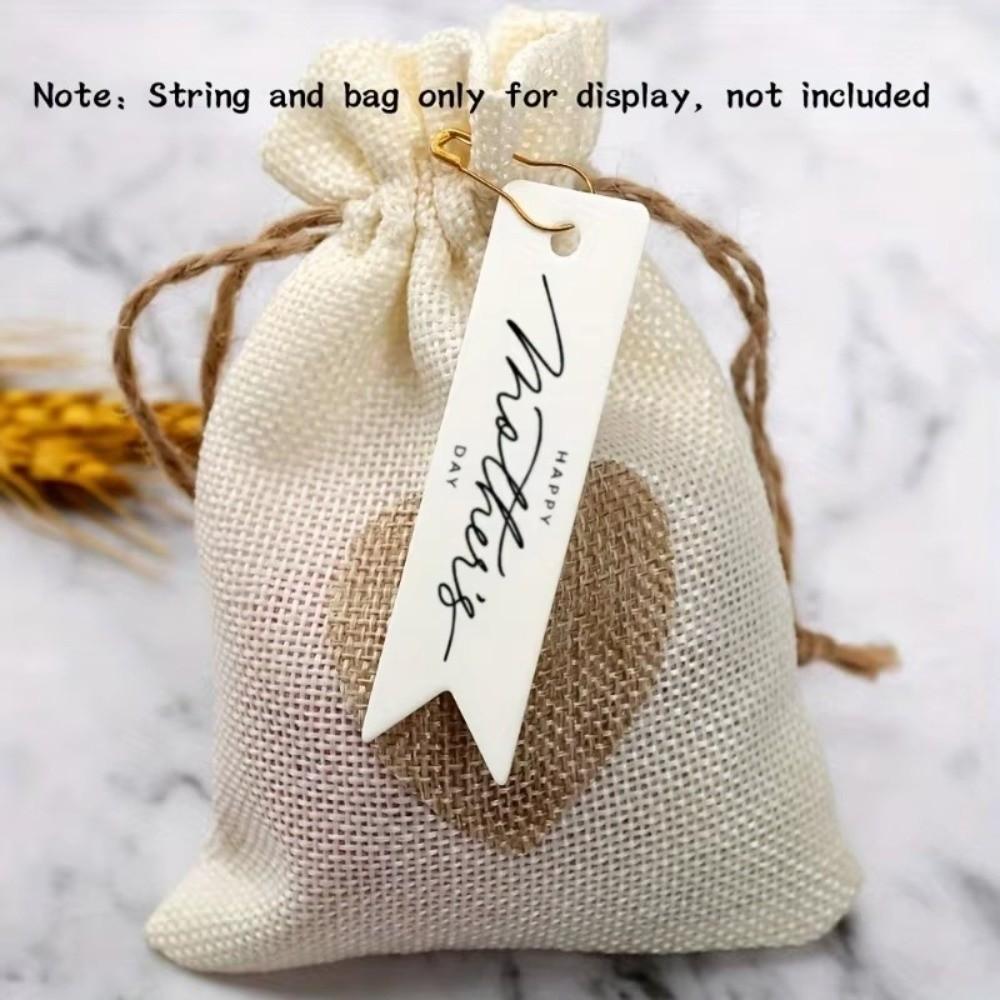 100pcs Handmade Mother Day Tags White Paper Hand Gift Hanging Tag  Gift Wrapping