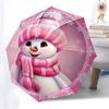 1pc Snowman Fashionable Automatic Opening/Closing Folding Umbrella with 8 Iron Bones, Plastic Handle yy251015055