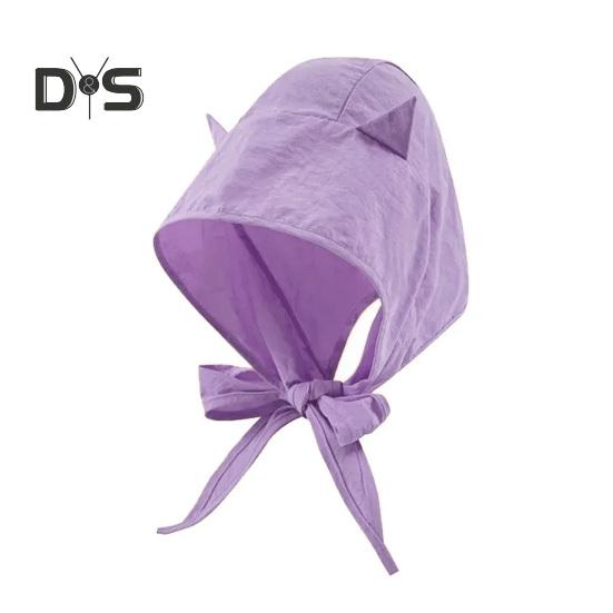Sunshade Hat with Fixed Straps Adjustable Elasticity Breathable Quick-Drying Demon Hat Solid Color Design Lace-up Hat