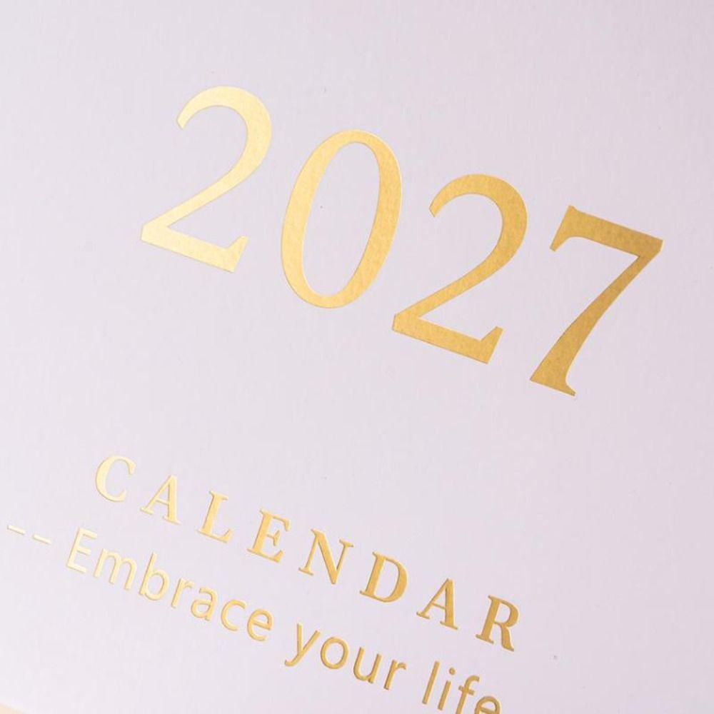 Portable 2027 Desktop Desk Calendar Standing Flip Calendar Academic Planner  Office Supply