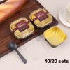 10/20 Sets Schwarz Gold Kuchenbecher Aluminiumfolie Kuchenboxen Mit Deckeln Löffeln Mousse Dessert Verpackungsboxen Backformen Partygeschenke
