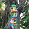 Bird Parrot Swing Hanging Toy Colorful Solid Wood Parrot Playstand Bird Playground Budgie Perches Stand Ladder Bird Accessories