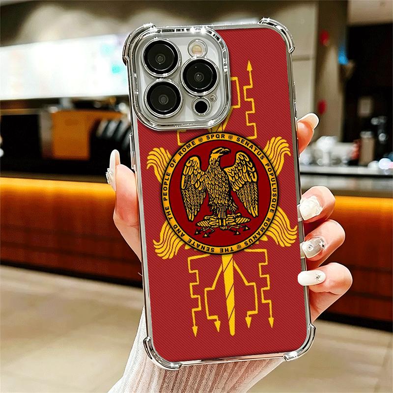 

SPQR Roman Imperial Legionv Soft Phone Case For iPhone 15 16 17 Air 14 Pro Max 16E Plus 13 12 Mini Plating Anti-Fall Fundas iPhone 14 ProMax