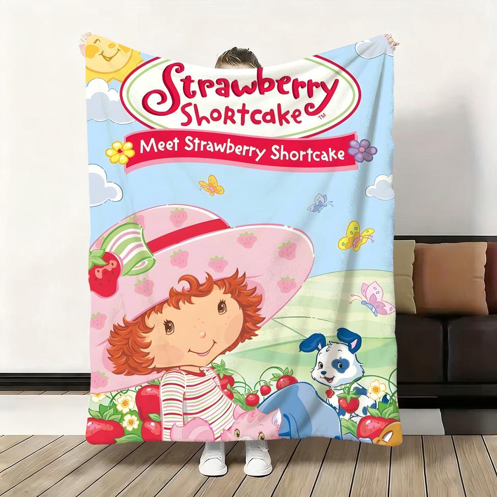 Süßer Cartoon s-Erdbeer S-Sahnetorte Überwurf Flanell Flauschig Weich Decke Warm Hautfreundlich Überwurf für Sofa Bett Büro Nickerchen Winter