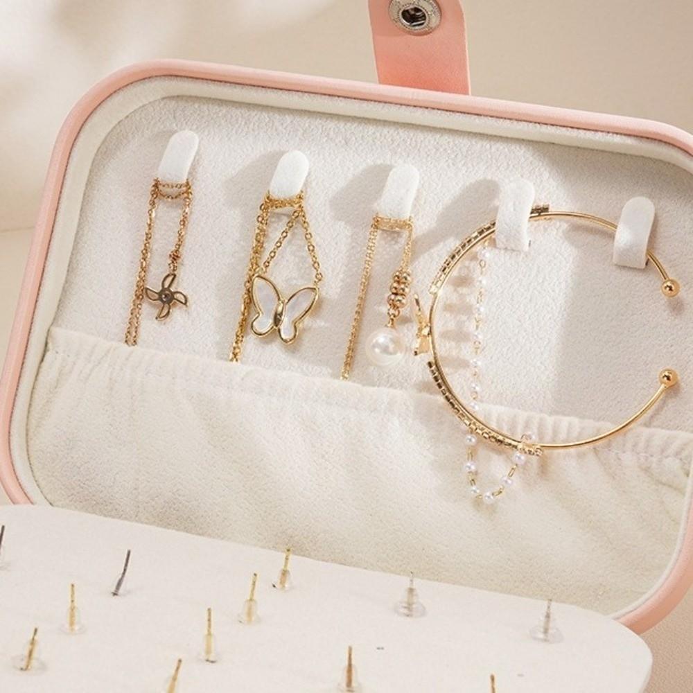 Multi-layer Earring Storage Case PU Leather Ornaments Storage Case Jewelry Box Women's Jewelry