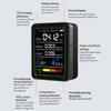 5 In 1 Carbon Dioxide Detector Digital Display Temperature Humidity Monitor CO 2 Air Quality Monitors for Formaldehyde Detecting