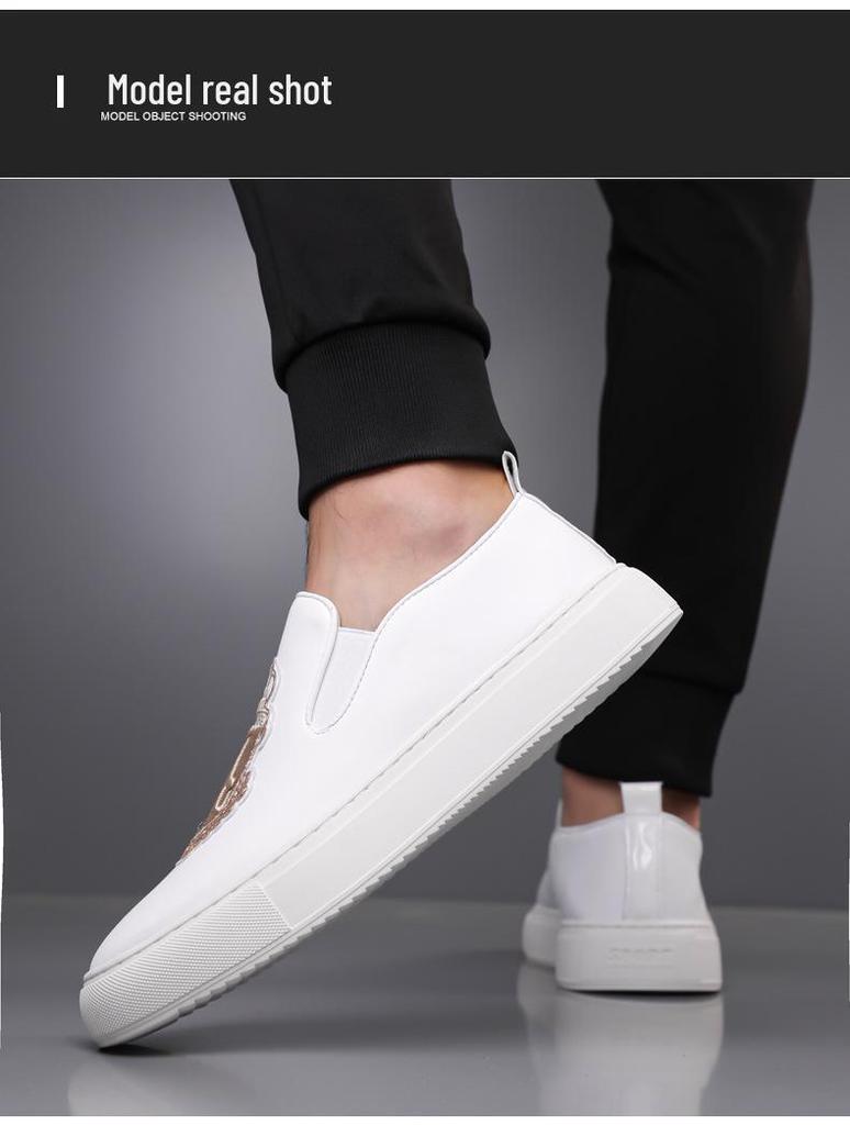 Herren Herbst Casual Slipper Loafer mit britischer Stickerei – Bequem und trendig