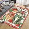 Weihnachtskatze Haus Sofa Dekoration für Wohnzimmer & Schlafzimmer, Rutschfeste Spiel-Flanell-Bodenmatte für Spielzimmer