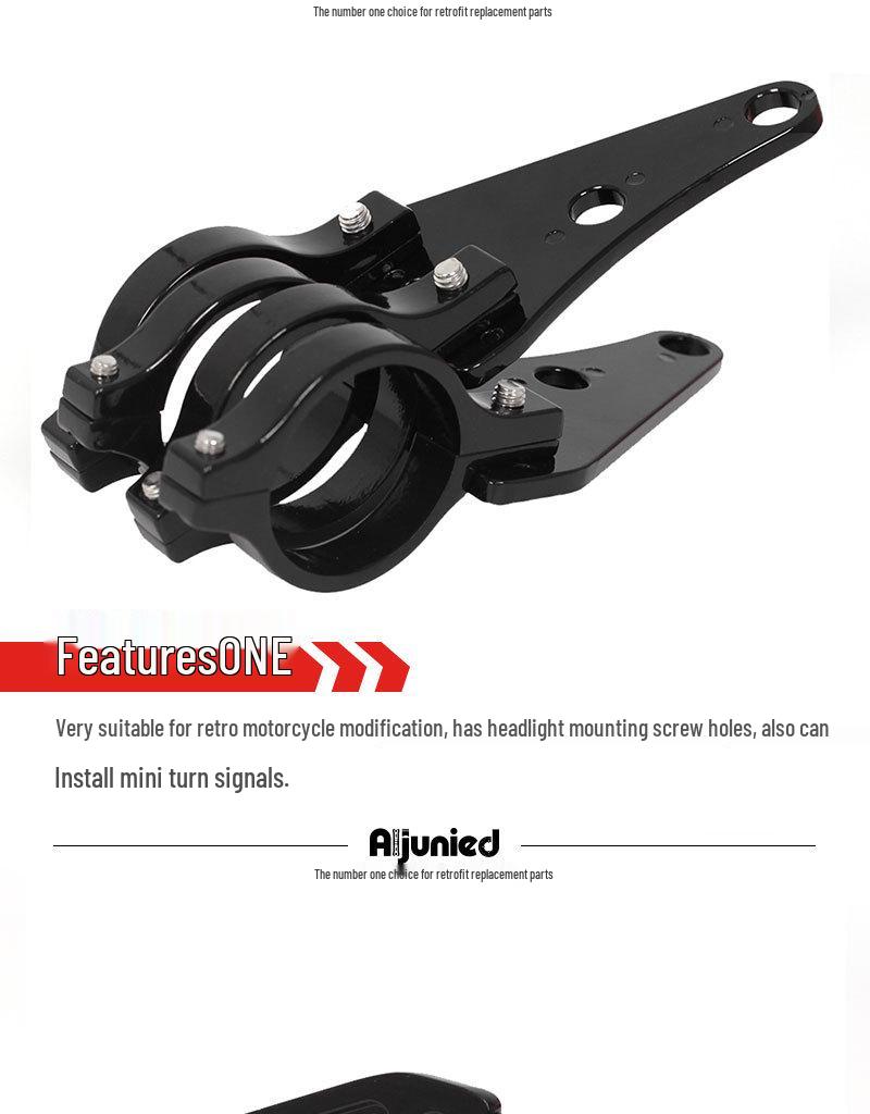 41mm Vintage Motorcycle Fork Headlight & Shock Absorber Mount Bracket