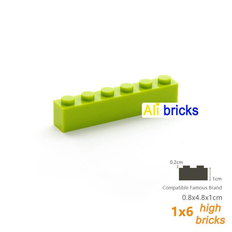 20pcs  DIY Building Blocks Thick Figures Bricks 1x6 Dots Educational Creative Size Compatible With 3009 Plastic Toys for Childre