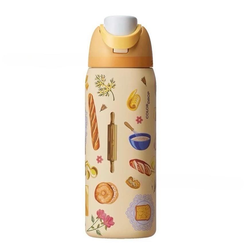 Borraccia in Acciaio Inossidabile 32oz Borraccia Termica Sottovuoto con Cannuccia e Tappo Ermetico Borracce Termiche Portatili da Mano
