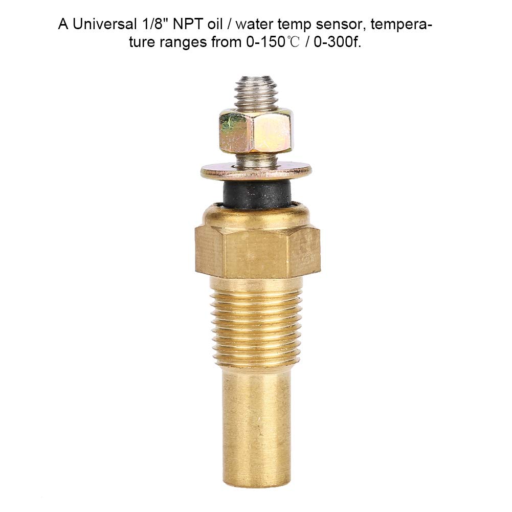 Oil Temperature Sensor, Water/Oil Temp Temperature 1/8 NPT Electrical Sender Transmitter Sending Unit Temp Sensor
