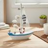 Seaside Design Boat Decor Handmade Mediterranean Sailboat Ornament PreAssembled Miniature