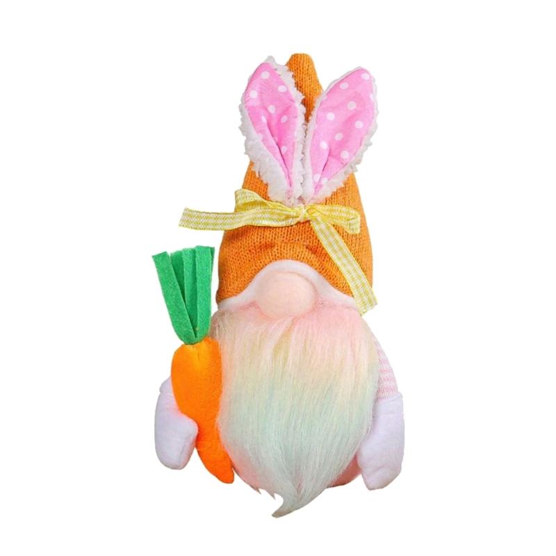 Easter Faceless Gnome Rabbit Doll Spring Easter Festival Party Home Decorations Kids Gift Favor Rabbit Carrot Ornament