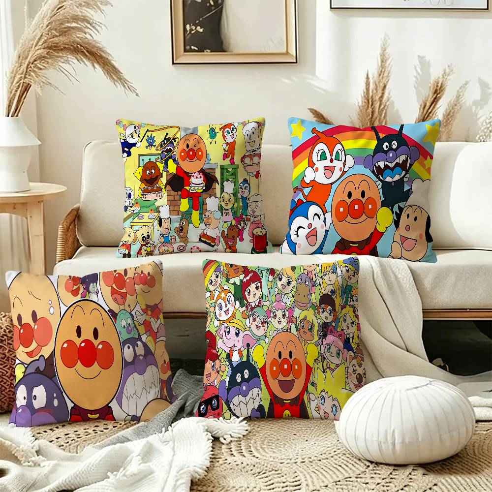 Anime Anpanman Movie Cushion Cover Car Throw Pillow Case For Sofa Car Christmas Gift 40x40cm 45x45cm