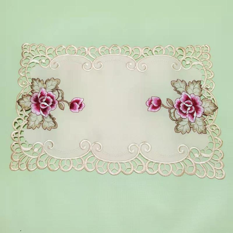 Modern Lace Embroidery Table Place Mat Cloth Placemat Cup Mug Tea Coffee Coaster Dining Doily Drink Glass Pad Christmas Kitchen