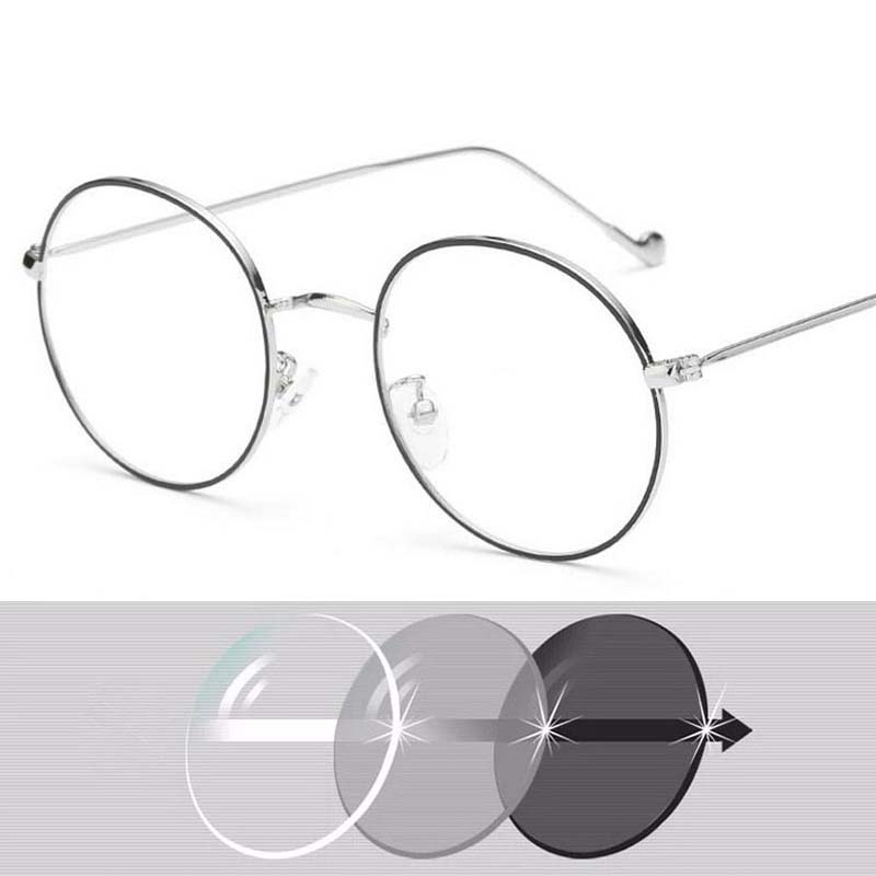 

Женские круглые металлические компьютерные очки для близорукости Мужские фотохромные очки с защитой от синего света -0.5 -1 -1.5 -2 -2.5 -3 -3.5 -4 -4.5 -5 -6 0