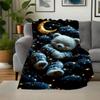 "Starry Night Panda Plush Toy - Cute Moon Blanket Set"Blanket Flannel Throw Blanket for Sofa, Bed, Travel, Camping, Office, Couch, Chair, An