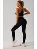 Peach Breathable Elastic Tight-Fit Yoga & Running Fitness Pants Set