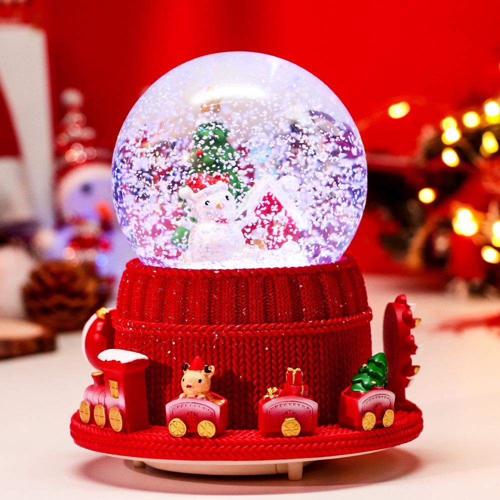 Children's Christmas Decorations: Crystal Ball Music Box Ornament for Tabletop