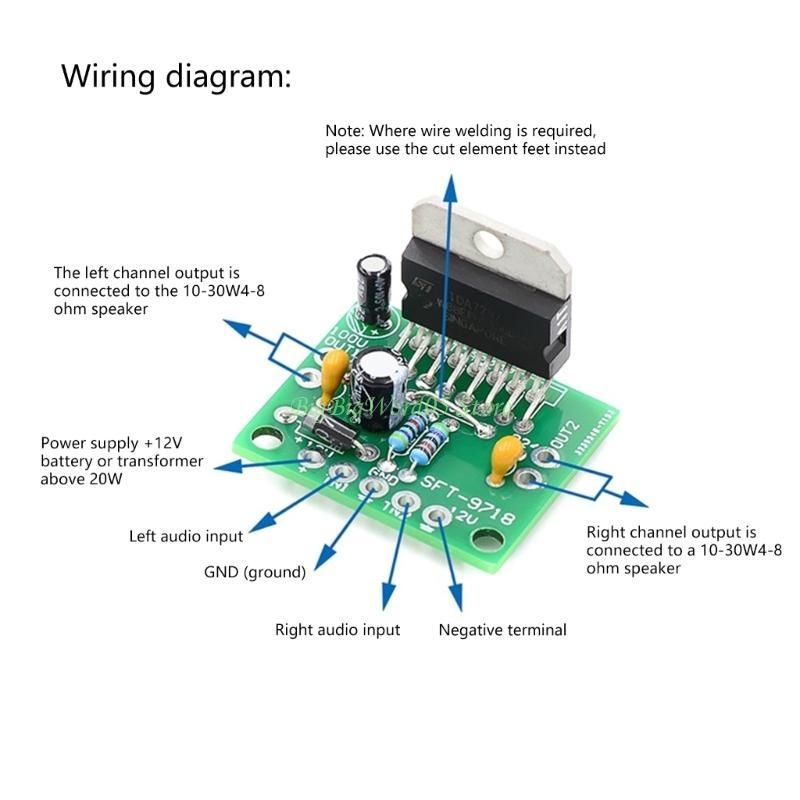 24TE TDA7297 Power Amplifier Board Parts 12V Double Channel 15W+15W Electronic DIY