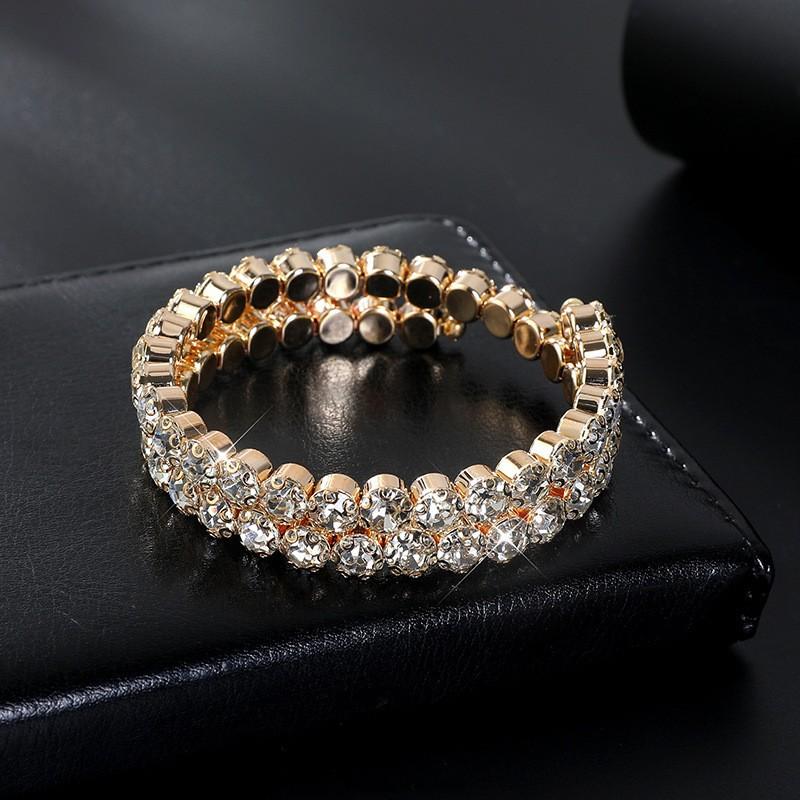 stud earrings, necklace, banquet dress accessories, bridal three-piece set, earrings, collar, open bracelet set.
