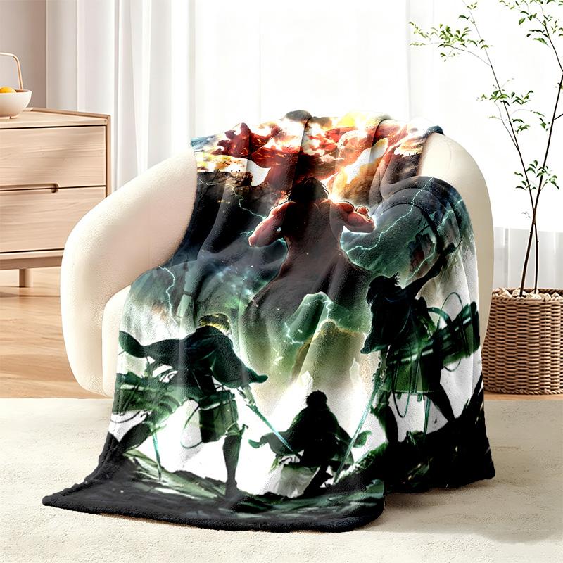 Coperta Attack on Titan Coperta in Flanella Morbida Accogliente Peluche Coperta da Divano Letto Leggera Decorazione per la Casa