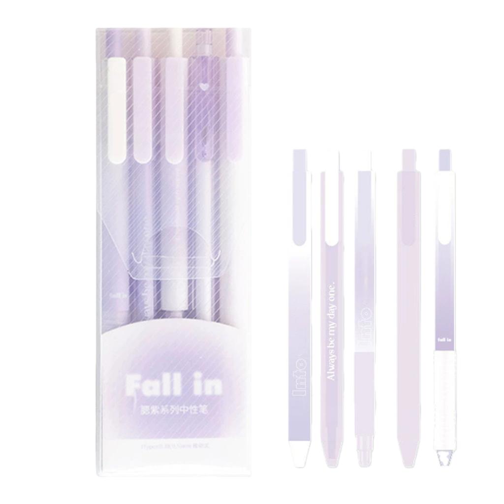 Pack Of 5 Unique Color Transformation Press Ballpoint Pen Fast Drying Ink Suitable For Diary Office Use