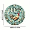 Vintage plechová cedule Kovová nástěnná dekorace Chicken Inn Bar Retro plaketa 7,8x7,8 palce Vodotěsná pro domácí bar kavárnu pánský pokoj dárek