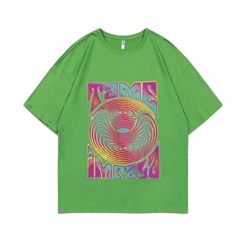 Tame Impala Band Graphic Tshirt Men Women Vintage Oversized Streetwear Men's Lndie Pop Rock Music T Shirts Male Cotton T-shirts