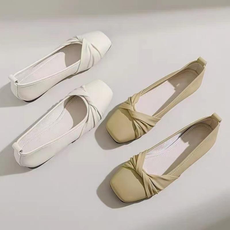 Single Shoes Women's Summer New Spring and Autumn Gentle Soft-soled Flat Shoes Shallow Mouth Versatile Doudou Shoes Women