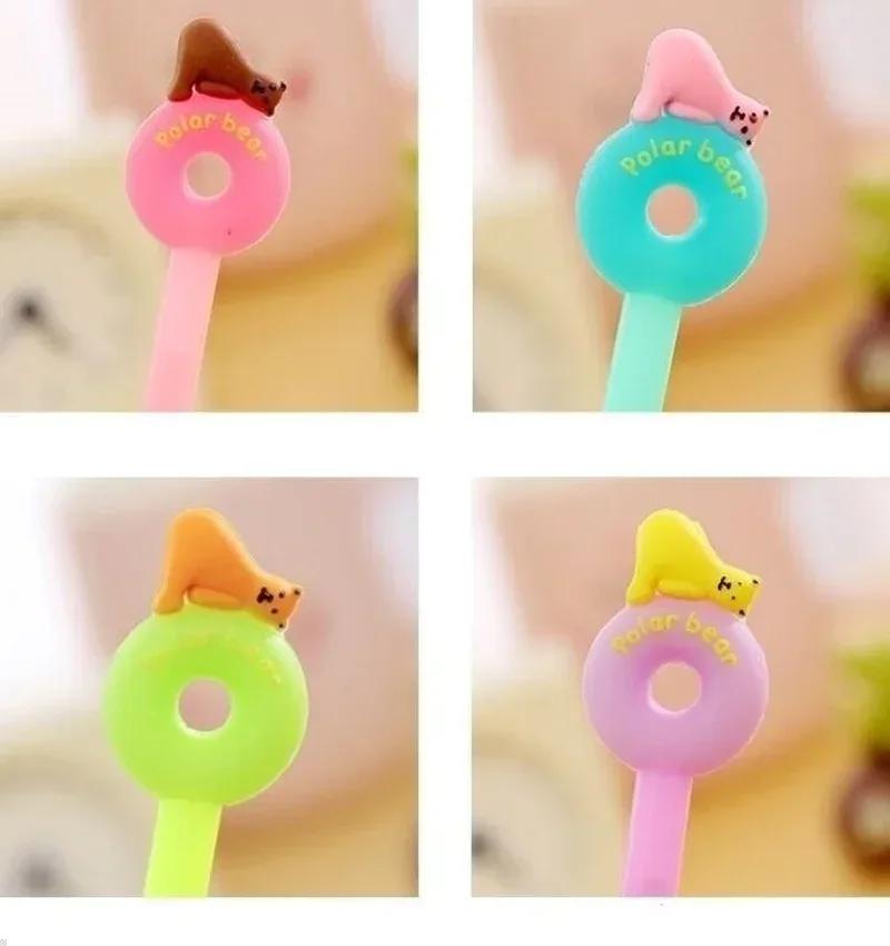 Creative Gel Pen Set Kawaii Stationery Doughnut Polar Bear Erasable Pens New Back To School Students Cute Gift Writing Supplies