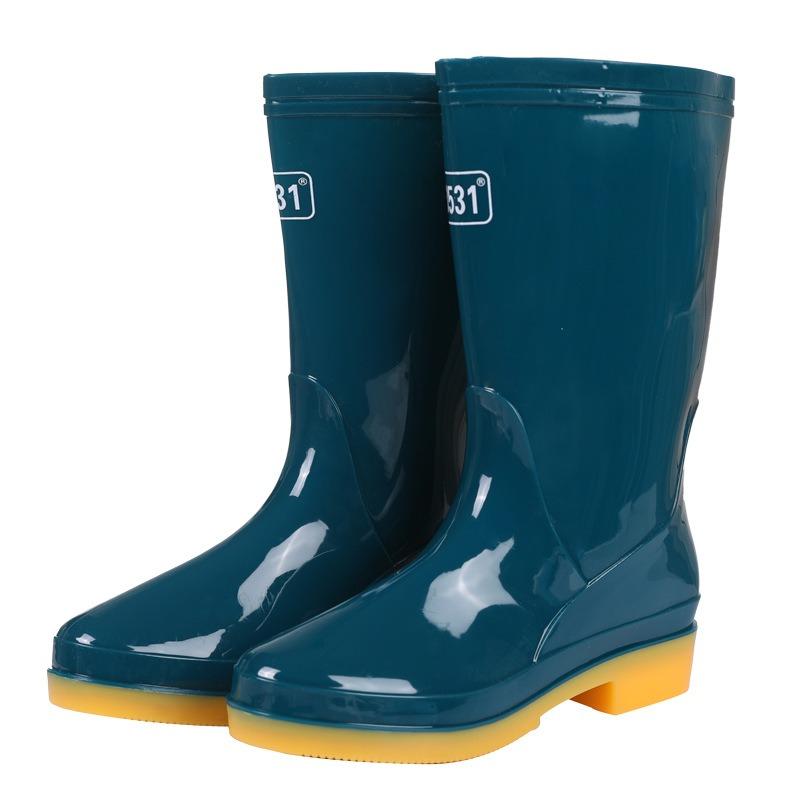 3 Medium Tube Rain Shoes Women's 11 Labor Insurance Medium-top Rain Boots Waterproof Shoes Low-top Non-slip and Wear-resistant High Tube