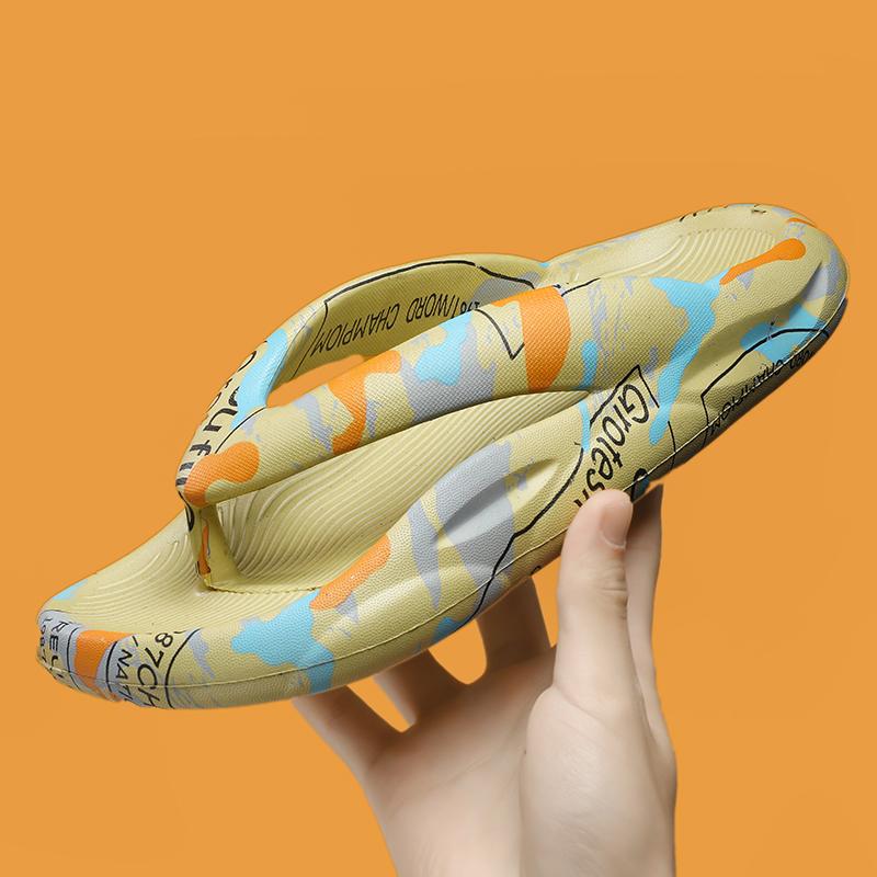 Fashion Men's and women's slippers Men's non-slip comfortable light casual sandals Outdoor beach couple shoes flip-flops bathroom shoes