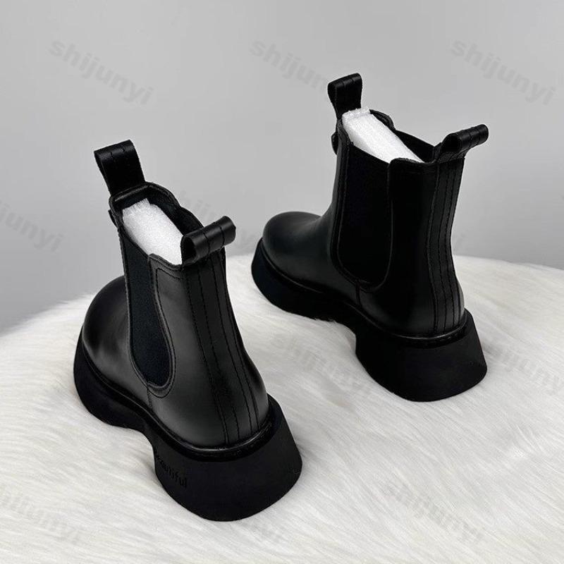 Stivaletti Chelsea da Donna 2026 Stivali Invernali Caldi in Peluche Comodi Antiscivolo Stivaletti alla Caviglia Moda Stile Britannico Scarpe a Punta Tonda
