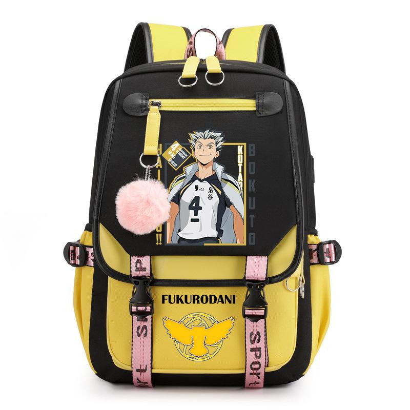 Anime volleyball teenager peripheral printing middle school student schoolbag outdoor large-capacity backpack