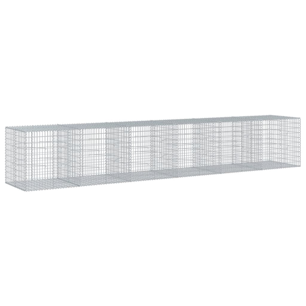 Gabion with Lid 600 X 100 X 100 Cm Galvanized Steel