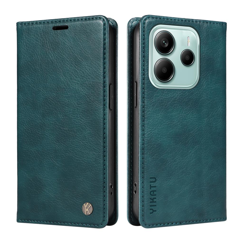 YIKATU YK-006 For Xiaomi Redmi Note 14 5G Case Magnetic Closure Leather Phone Cover Litchi Texture